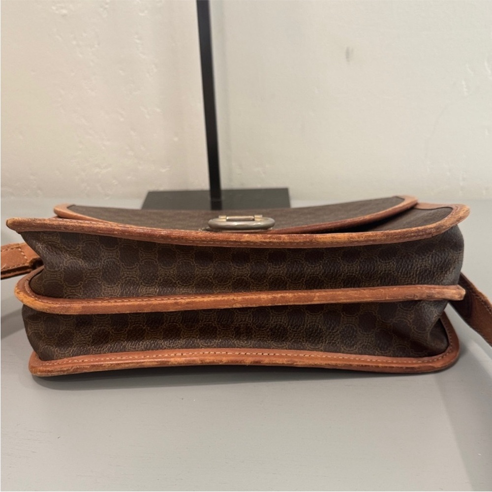 CELINE vintage Macadam DM96 Shoulder Bag Pochette Brown PVC/leather - Picture 8 of 11